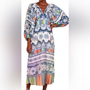 Farm Rio Midi Maxi Tropical Print Dress